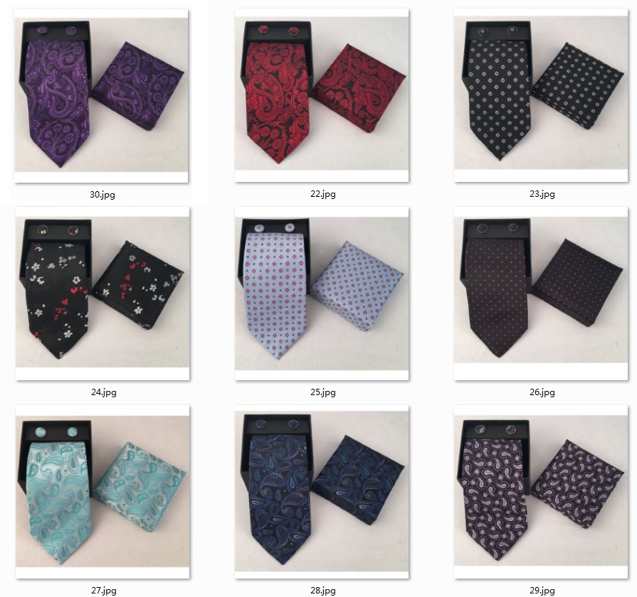 Neck Tie Set Box - Günlük Erkek Kravatı Mendil Cep Mendili